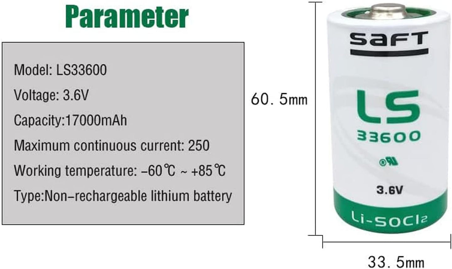 Saft LS33600 D Size 3.6 Volt Lithium Battery - Per Unit