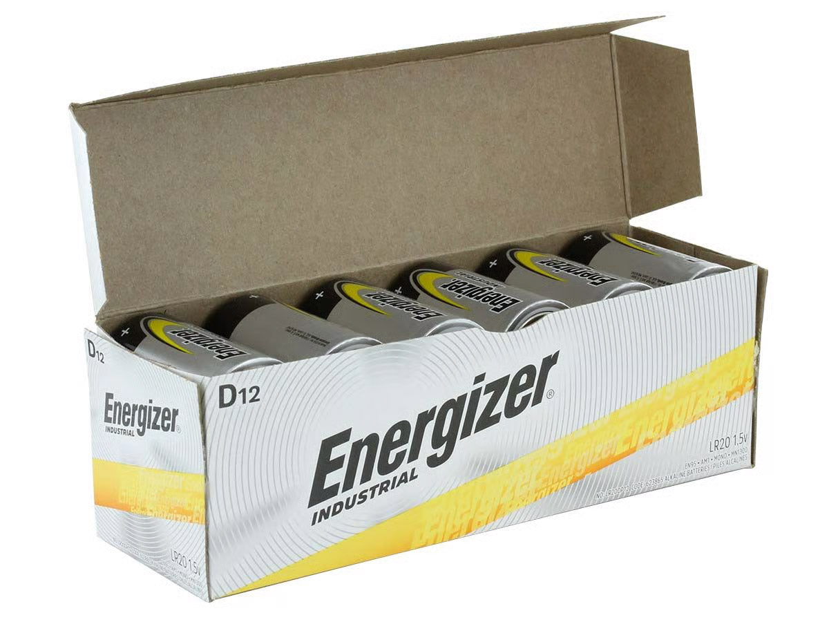 Energizer Industrial EN95 D Alkaline Batteries - 12 Box