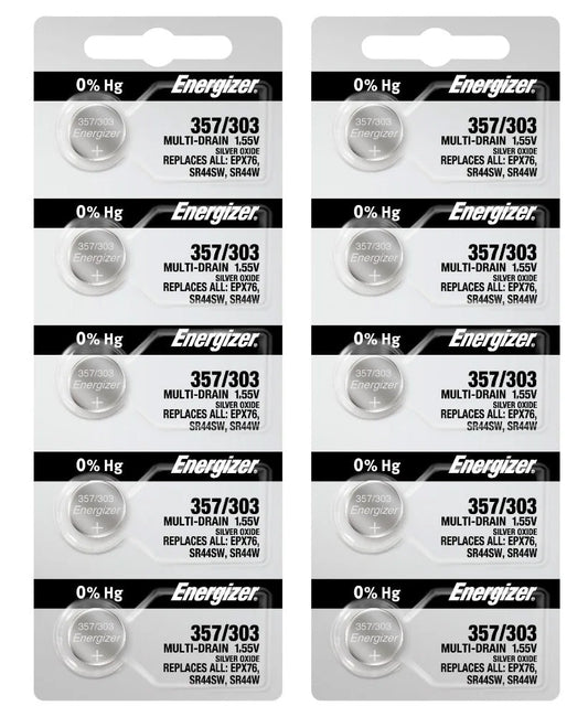 Energizer 357/303 (SR44W) Silver Oxide Coin Battery On Tear Strip - Per Unit