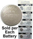 Energizer Batteries 344 / 350 (SR1136W, SR1136SW) Silver Oxide Watch Battery. On Tear Strip