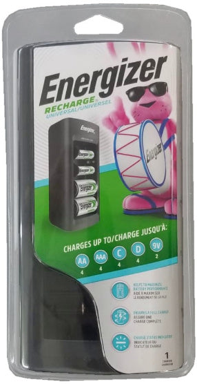 Energizer Recharge Universal CHFC NiMH Battery Charger AA AAA C D 9V