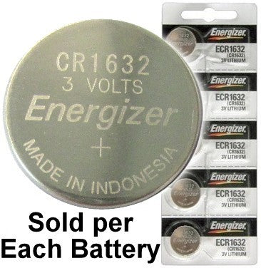 Energizer ECR1632BP Coin Cell Battery, 3 V Battery, 130 mAh, CR1632  Battery, Lithium, Manganese Dioxide