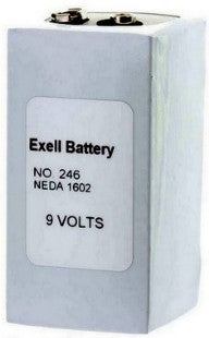 Exell Battery 246 9V, 1200mAh Alkaline (NEDA 1602), Replaces Eveready PP6