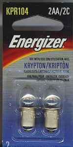 Energizer KPR104 Krypton Flashlight Replacement Bulb 2 Pack. Use with 2 AA or 2 C size batteries