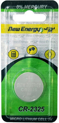 New Energy CR2325 3V Lithium Coin Cell, on Card