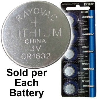 Rayovac CR1632 3V Lithium Coin Battery - On Tear Strip, Exp. 12 - 2025