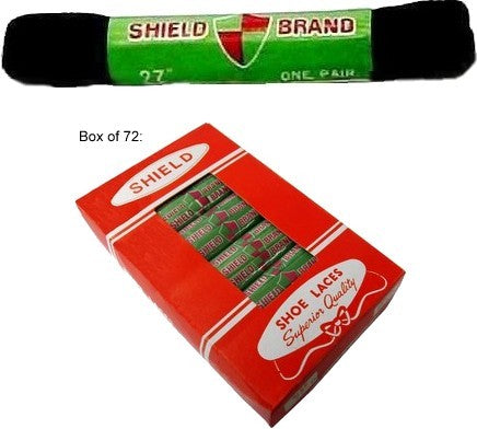 PAIR 27" BLACK SHOELACE - 72 PACK