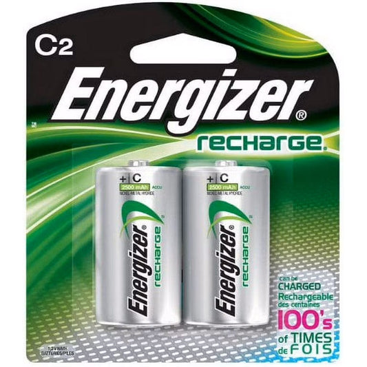 Energizer C Size 2500mAh NiMH rechargeable batteries