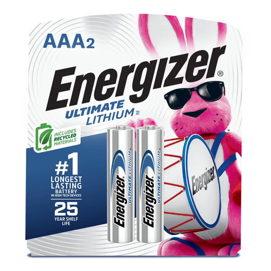 Energizer AAA L92 Lithium Batteries - 2 Pack