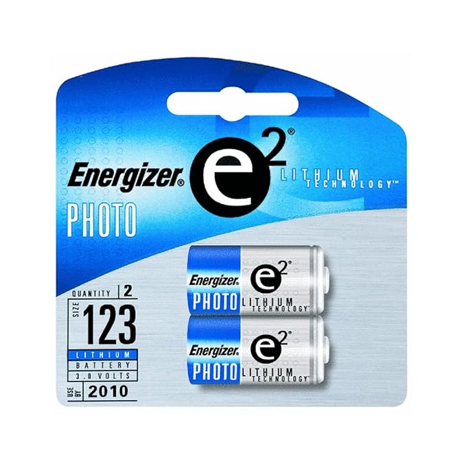 Energizer E2 EL123A PHOTO 3 Volt Lithium Battery 2 Pack