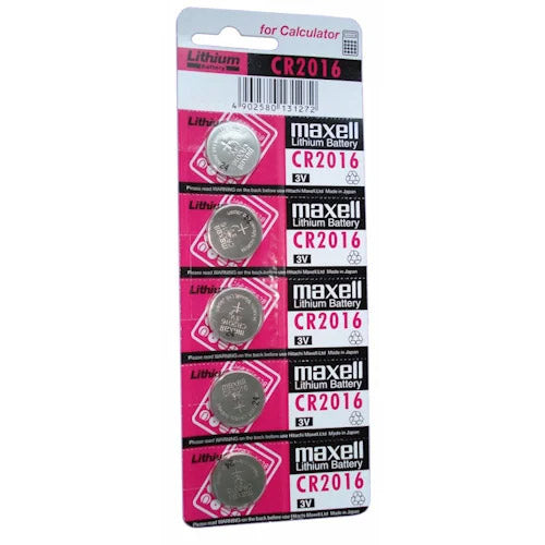 Maxell CR2016 3V Lithium Coin Battery on Blue Tear Strip - Per Unit