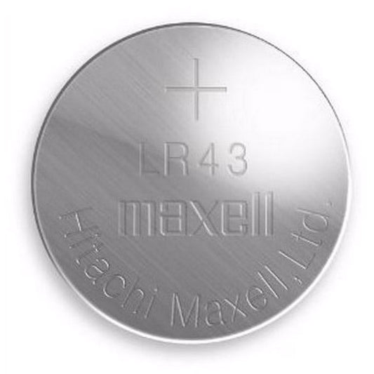 Maxell LR43 (186, AG12) Alkaline Coin Battery On Tear Strip