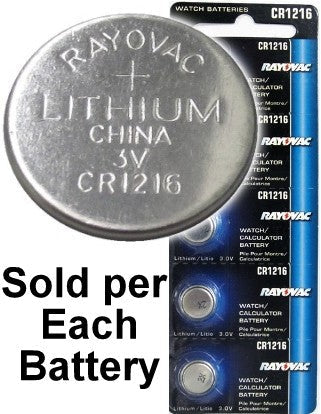 Rayovac RV1216 (CR1216) 3V Lithium Coin Battery On Tear Strip - Per Unit