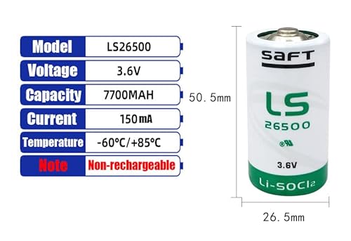 SAFT LS26500 C Size 3.6 Volt Lithium Battery - Per Unit