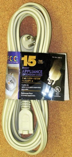 15 FT 14/3 SPT-3 Major Appliance Heavy Duty Extension Cord / UL