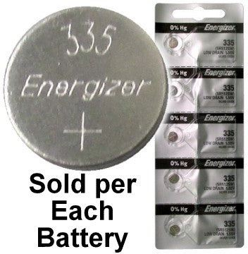 Energizer Batteries 335 (SR512SW) Silver Oxide Watch Battery. On Tear Strip