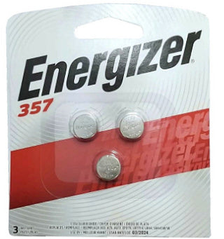 Energizer 357 (SR44W, 303) Silver Oxide Watch Battery, 3-Pack Card - Exp. 03/2024
