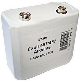 Exell 457A/467A Alkaline 67.5V Battery NEDA 203, NEDA 200