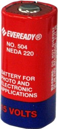 Eveready 504 15 Volt 60mAh Carbon Zinc Battery