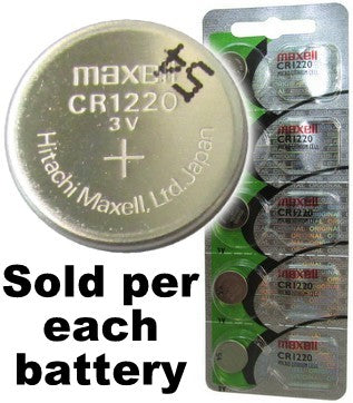 Maxell Hologram CR1220 3 Volt Coin Lithium Cell, On Tear Strip