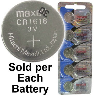 Maxell Hologram CR1616 3 Volt Coin Lithium Cell, On Tear Strip, Exp. 2 - 2025