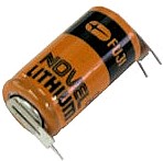 Fuji 2/3 8-L 3 Volt Lithium Battery (ER17/33 equivalent) with 2 Top Pin Tabs and 1 Bottom Pin Tabs