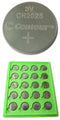 Contour CR2025 Coin Lithium Battery, Tray Pack, 1 Cent Each