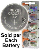 Maxell Hologram CR2025 3 Volt Coin Lithium Cell, On Tear Strip, Exp. 2023