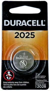 Duracell DL2025 3V Coin Lithium Battery, Carded