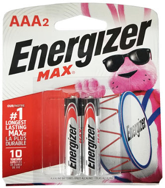 Energizer USA Max Batteries E92 AAA Alkaline Battery 2 Pack Carded AAA