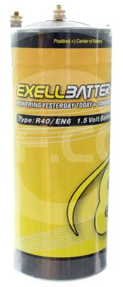 Exell HR-40 Zinc Carbon, Type R40 1.5V Battery Replaces EN6