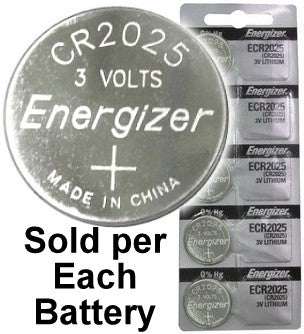 Energizer ECR2025 (CR2025) Lithium Coin Cell , On Tear Strip