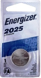 Energizer ECR2025 (CR2025) 3 Volt Lithium Coin Battery, One on Card