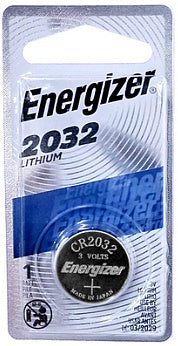 Energizer ECR2032 (CR2032) 3 Volt Lithium Coin Battery, One on Card