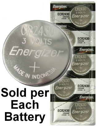 Energizer ECR2430 (CR2430) Lithium Coin Cell, On Tear Strip