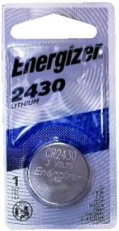 Energizer ECR2430 (CR2430) Lithium Coin Cell, 1 on Card, Dated 3-2029