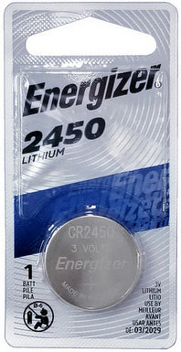 Energizer ECR2450BP (CR2450) 3 Volt, 620 mAh, Lithium Coin Battery - Carded, Dated 3 - 2029