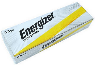 Energizer Industrial Alkaline EN91 AA Battery. Made in Singapore  Box of 24 AA