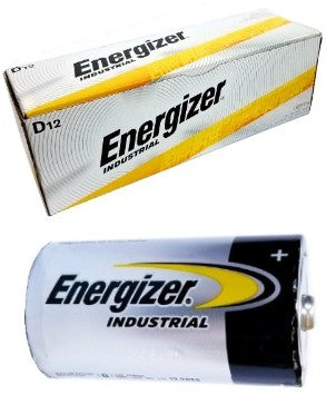 Energizer Batteries EN95 D Size Industrial Alkaline Battery - Made in USA "12-2029" Date - 12 BOX