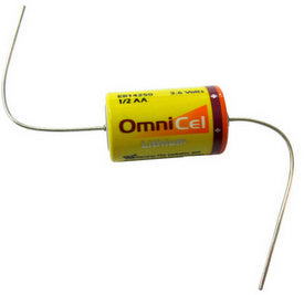 OmniCell 3.6 Volt, 1.2Ah 1/2 AA High Energy Lithium Battery - with Axial Pins