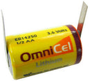 OmniCell 3.6 Volt, 1.2Ah 1/2 AA High Energy Lithium Battery - with Tabs