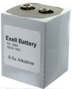 Exell Battery 266 9V, 2400mAh Alkaline (NEDA 1605) Replaces Eveready PP7