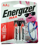 Energizer Max Batteries E91 AA Alkaline Battery 2 Pack Carded AA