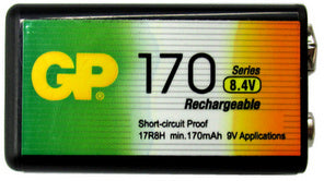 GP GP17R8H 9 Volt Size Ni-MH 8.4 Volt 170 mAh Rechargeable Battery