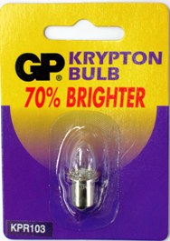 GP KPR103 REPLACEMENT KRYPTON BULB L004.  FOR USE WITH 3 D SIZE BATTERIES.