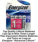 Energizer L91 AA Ultimate Lithium Battery 4-Pack, Blister Carded