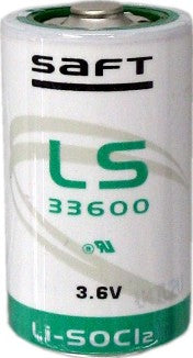 Saft LS33600 D Size 3.6 Volt 17,000 mAh Li-SOCI2 Lithium-Thionyl Chloride