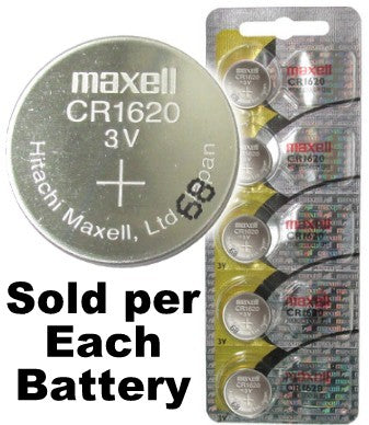 Maxell Hologram CR1620 3 Volt Lithium Coin Battery On Tear Strip. Exp. 2-2025