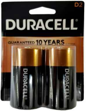 Duracell MN1300B2 D Size Battery 2-Pack USA Retail Packs, Exp. 3 - 2028