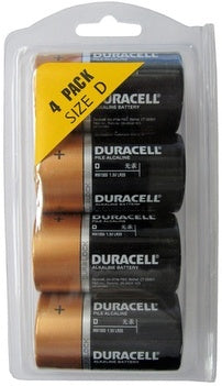 Duracell MN1300 D Size 4 Pack Duralock - in Reusable Plastic Pack